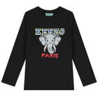 توب أولاد بأكمام بشعار الفيل باللون الأسود, 1, hi-res